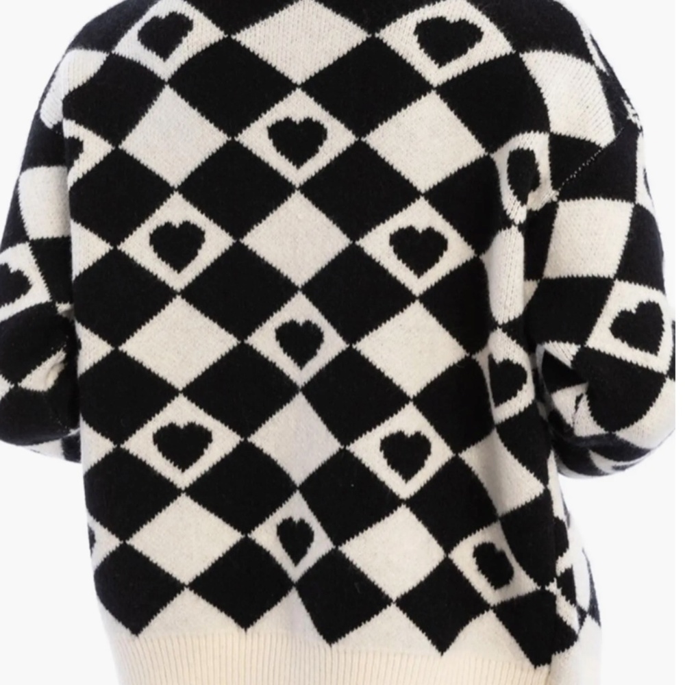 SAACHI Checkered Heart Cardigan - Picture 2 of 4